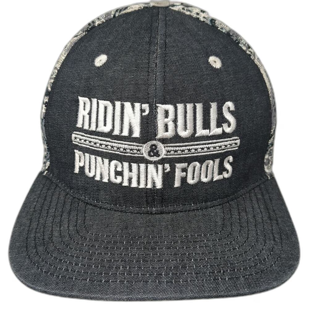 Dale Brisby Snapback Black One Size Ridin Bulls Punchin Fools Paisley Rodeo Hat
